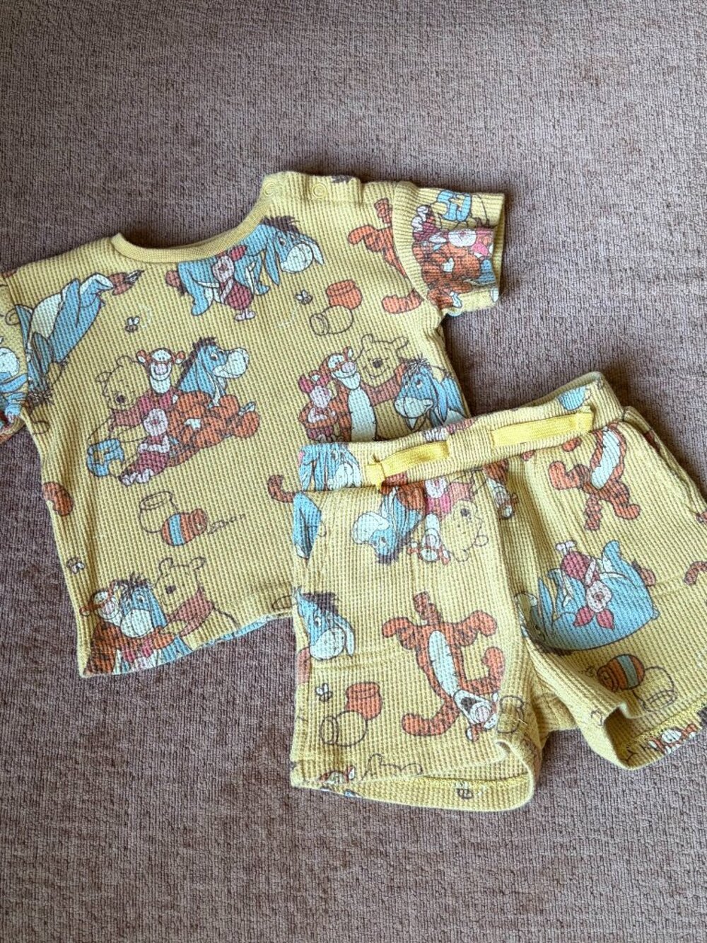 Winnie the Pooh Waffle Knit T-Shirt and Shorts Outfit Set